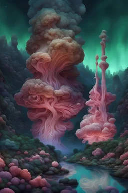 a beautiful organ mutation comprised of bulging mucus of a dark fluid contained in soft translucent sacs, elegant and complex incredibly detailed bizarre and strangely beautiful world