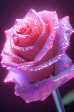 photo of a ultra realistic crystal transparent rose, dramatic light, pale sunrise, cinematic lighting, battered, low angle, trending on artstation, 4k, hyper realistic, focused, extreme details, unreal engine 5, cinematic, masterpiece, art by studio ghibli, intricate artwork by john william turner