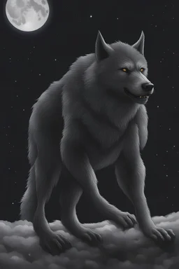 Werewolf, night sky