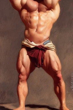 beefy teacher wearing very revealing shirt, muscular, seductive, smooth bokeh, by John Singer Sargent, james gurney, justin gerard, john william waterhouse, highly detailed, artstation, oil on canvas