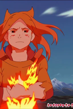 Calcifer in howl moving castles in anime style