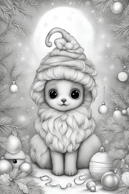 Cute Christmas | Mariola Budek - Coloring Book | Printable Adult Kids Colouring Pages Instant Download Grayscale Christmas I