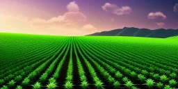 magnificent, realistic, colorful, massive, epic, ray tracing, cinematic, 8k, HD, Ultra High Definition, photo film, film grain, hyper detailed exotic marijuana plant field