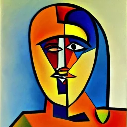 cubist style painting of indian god