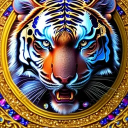 3d tigers, jewel, precious stones, shiny, beautiful rich, detailed yin and yang symbol, shiny, intricate, gorgeous, ultrafine detail, hyperrealism, trending on artstation, sharp focus, intricate details, highly detailed, glowing, glitter, complementary colours