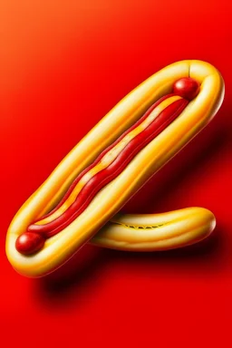 Two hot dogs intertwined like dna