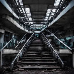 urbex abandoned shopping mall dual escalators decay liminal space