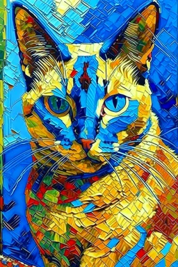 Portrait of Siamese cat by Van Gogh