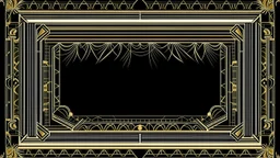 gold art deco delicately designed border on a black background