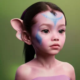 Wearing make up avatar in pandora toddler, full body, Pandora background