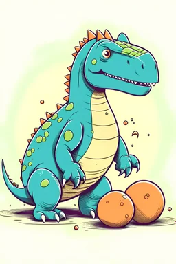 A kind dinosaur with balls