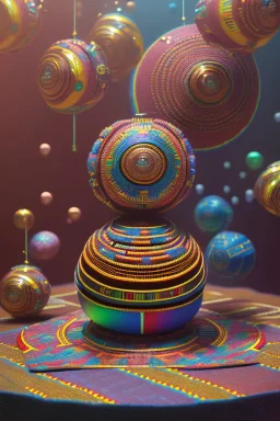 kente scene, thread, embroidery, octane render, high detail