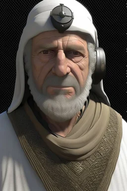 "Generate a realistic depiction of Abu Muslim al-Khorasani, the Islamic military leader from the 8th century, with accurate historical details in clothing and setting."