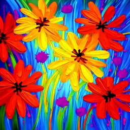 flowers abstract painting