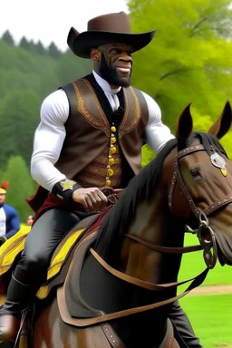 lebron james riding a horse dressed up as a sherrif