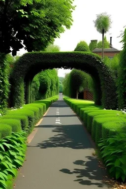 make a park entrance arch way made from plants