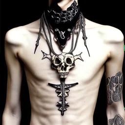 chest bones punk fashion neckless