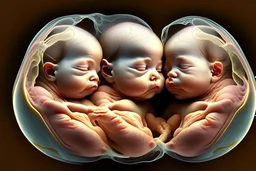 Two twin babies in the womb