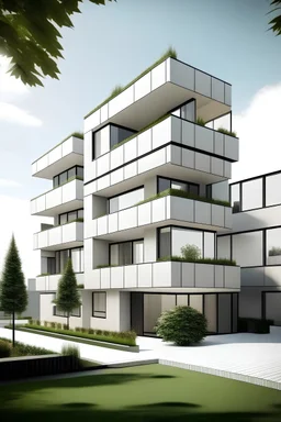 Una vivienda de interés social que sea estilo moderno de diferentes formas y diferentes niveles interno de 1 metro generando vistas.