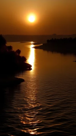 Nile river, sunseting