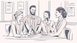 Certainly, here is a description of the ideal image for the article about "Successful Recruitment Strategies in the Business World" in English: The image depicts a group of happy and motivated employees in a professional work environment. In the center of the image, there is a manager or leader explaining successful recruitment principles to their team. The employees are shown actively engaging and participating in a discussion about the company's future. The image conveys a positive message ab