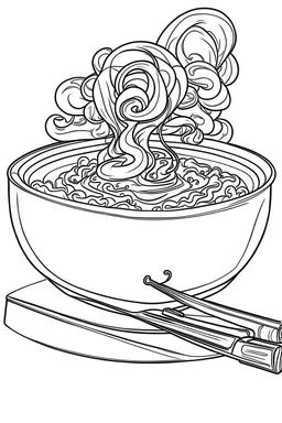 Outline art for coloring page, A JAPANESE CHAWAN TEACUP. A SHORT LIT CIGARETTE. WHISPS OF SMOKE, coloring page, white background, Sketch style, only use outline, clean line art, white background, no shadows, no shading, no color, clear
