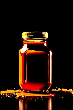 blood dripping from a jar of peanut butter dramatic hd highlights detailled wide depth