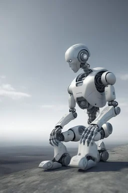 a scary robot searching for humans looking right from far away