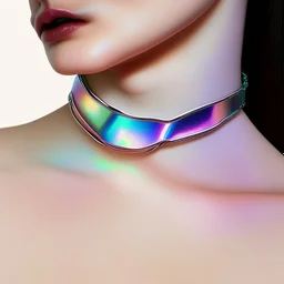 iridescent metallic choker