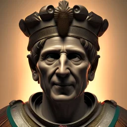 Highly detailed portrait, smiling Julius Caesar, rtx, unreal engine 5, bright colors, Rome, SPQR, Roman, epic scale