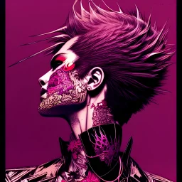 beautiful punk girl, hyper detailed, hyperdetailed, intricately detailed, illustration by <kilian eng> <Yoji Shinkawa>,beautiful punk girl, hyper detailed, intricately detailed, illustration by <kilian eng> <Yoji Shinkawa>, purple tones, darkred tones,