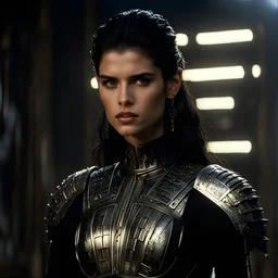 photo raw screengrab, 8k, 1996 star wars hellraiser movie, fitgirl ( sara sampaio ), complex lighting, award winning, professional photo studio, by weta, james cameron