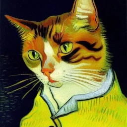 Portrait of a cat by Van Gogh