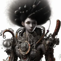 Biomechanical steampunk afro samurai