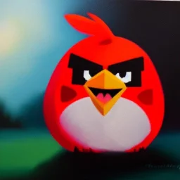 Full body portrait, painting, medium shot lady style of angry birds