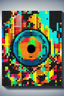 виниловые пластинки в стиле pixel art
