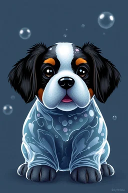 cute dog, bubble wrap art