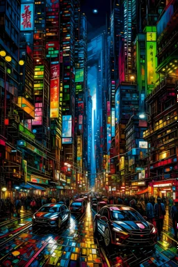 In a bustling metropolis pulsating with neon lights and futuristic skyscrapers, Lily finds inspiration amidst the chaos, her eyes alight with the energy of creativity. Surrounded by the hustle and bustle of city life, she sets up her easel on a crowded street corner, capturing the vibrant rhythm of urban existence with bold strokes of color and light. Passersby pause to admire her work, their faces reflecting a kaleidoscope of emotions, as the city skyline twinkles in the background like a canva