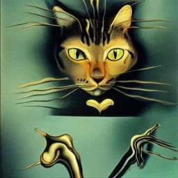 Painting of a cat salvador dali