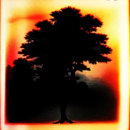 Daguerrotype, mysterious figures, odd background, tree