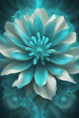 surreal cyan bright holy flower