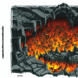 The hell inferno pit of hell abyss underworld illustration