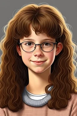 GIRL WITH HUGE 1980S PERMED HAIR, REALISTIC