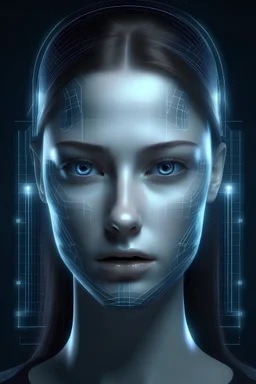 Futuristic girl face scanner