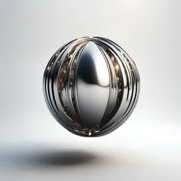 abstract intricate shape object, mercury metal chrome, on light background, isolated object hovering above the surface