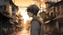 In this concluding chapter, calm gradually returns to the town after the curse is broken. People feel comfortable and safe and daily life begins to return to normal. The sun reflects its light on the deserted streets and the supernatural phenomena disappear. However, the main young man still bears the scars of the terrible events that the town witnessed. His face reflects disappointment and fatigue, as memories of terror and challenges persist in the town's quiet moments. He keeps thinking abou