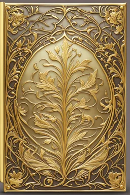 rectangular gold delicate art nouveau book cover