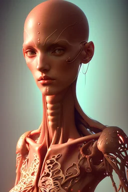 tall humanoid with long neck, 4k resolution, intricate details, ornate details, soft lighting, vibrant colors, retroanime, masterpiece, realistic