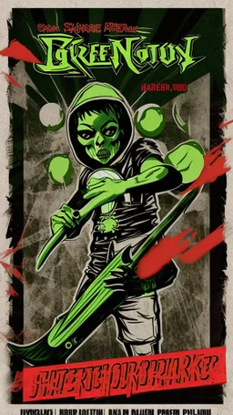 skAte old school hardcore punk green flyer