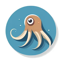 A vector icon of a squid